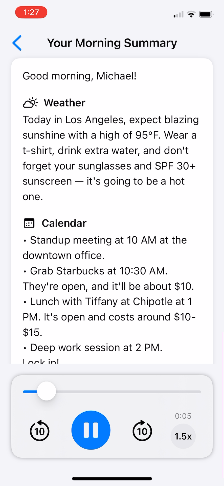 AI Personal Assistant iOS App